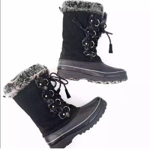 KHOMBU THERMOLITE WARM FAUX FUR LINED TALL LACE UP BOOTS WATERPROOF SNOW BOOTS 8